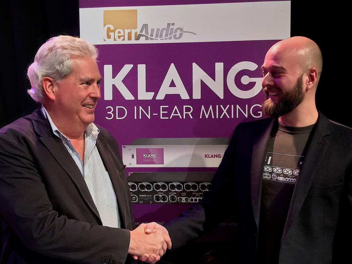 Left to right: Bob Snelgrove of GerrAudio and Phil Kamp, KLANG:technologies' head of sales