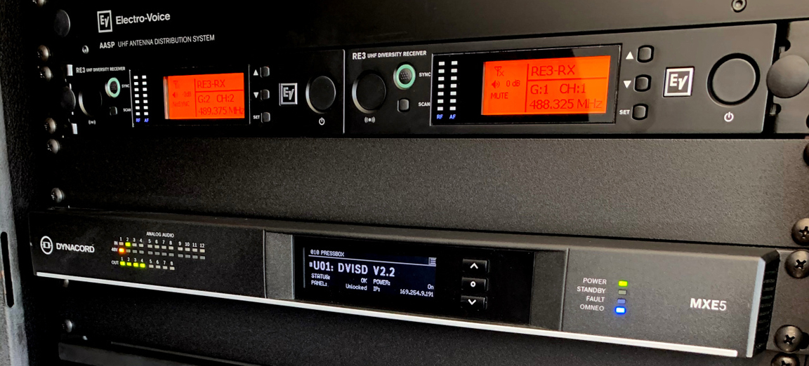 Dynacord IPX amplifiers and new MXE5 matrix mix engine optimize loudspeaker setup and performance using SONICUE sound system software