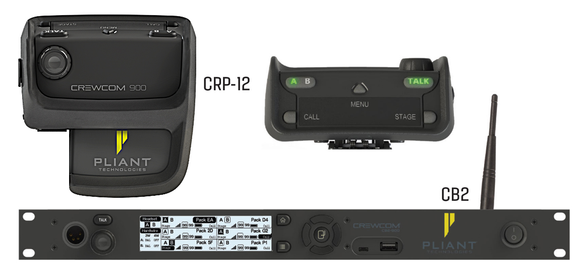 Pliant Technologies CRP-22-900 - CrewCom 900MHz 2-Vol 2-Conf Radio Pack