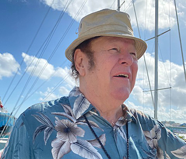 Pinske on a recent cruise to the Bahamas