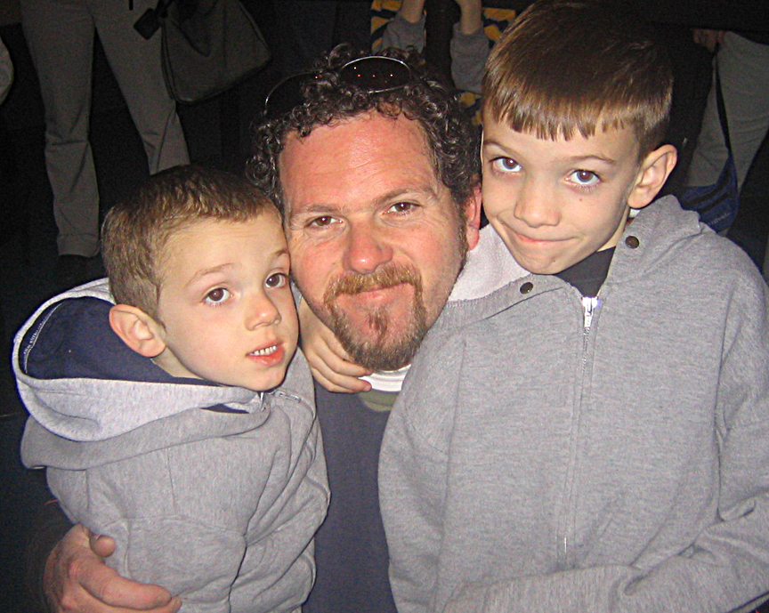With his boys at Epcot Center, 2005