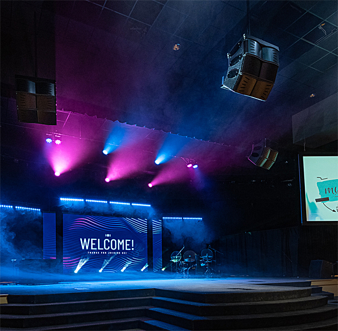 Reimage Church now has a Blaze Audio Constant Curvature Array Series speaker system