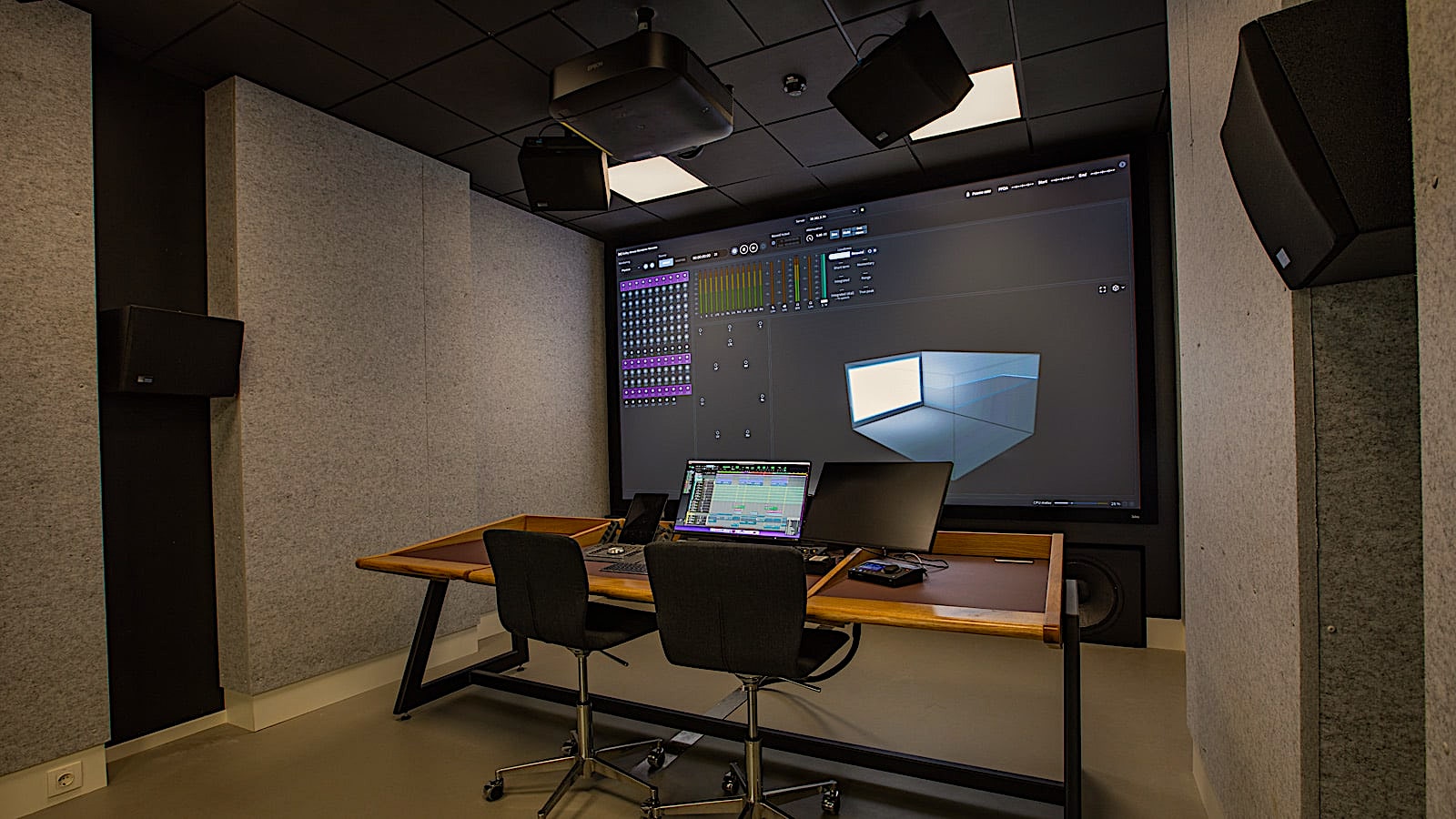 One of the campus’ two Dolby Atmos mix rooms