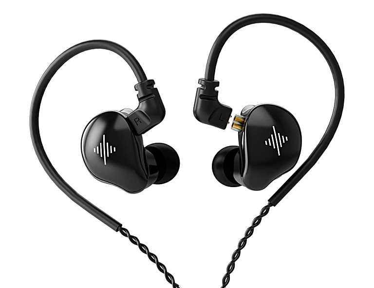 Wave universal-fit IEMs feature 10mm dual-magnet dynamic drivers and a,premium braided-wire 4.9-foot detachable cable