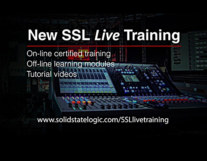 Solid State Logic Announces On-line SSL Live Certified Training and Off-Line Learning Modules