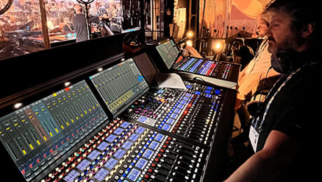 Stage monitoring was skillfully managed by Stéphane Desmons and Charles Bouticourt. They operated a 32-fader mc²56 with a 16-fader extender in a two-operator configuration with two separate control surfaces, ensuring precise monitoring throughout the performance.