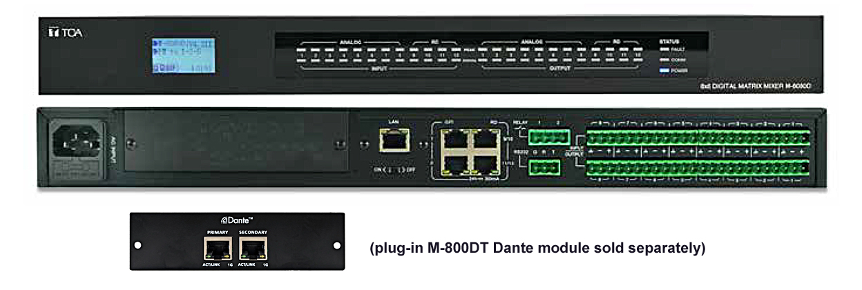 The M-8080D Digital Matrix Mixer is an 8x8 single system solution for music, paging and zone management