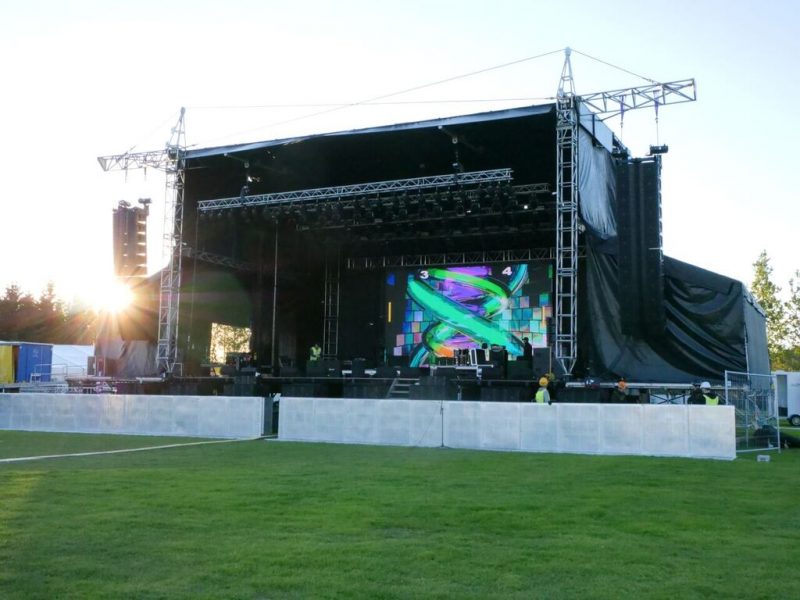 Stage view of Iceland's Summer Solstice music festival