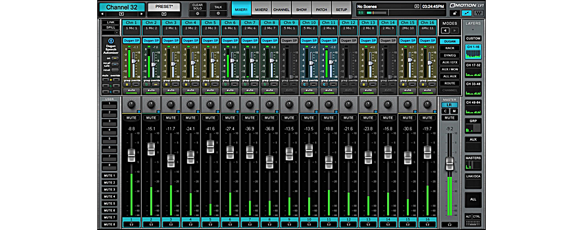Waves implementation of Dugan Automixing brings the popular Dugan Speech System algorithms to users who want to automatically manage multiple live mics with transparency.
