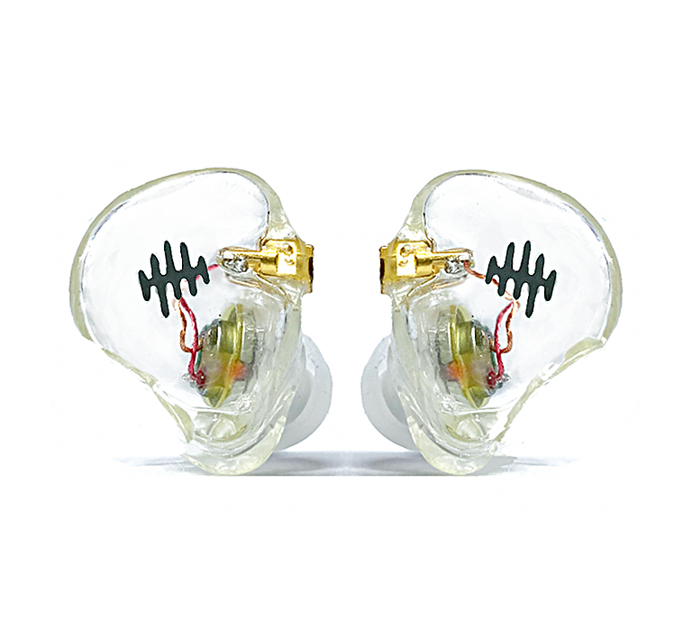      The earpieces are created in a durable photopolymer resin in a variety of finishes